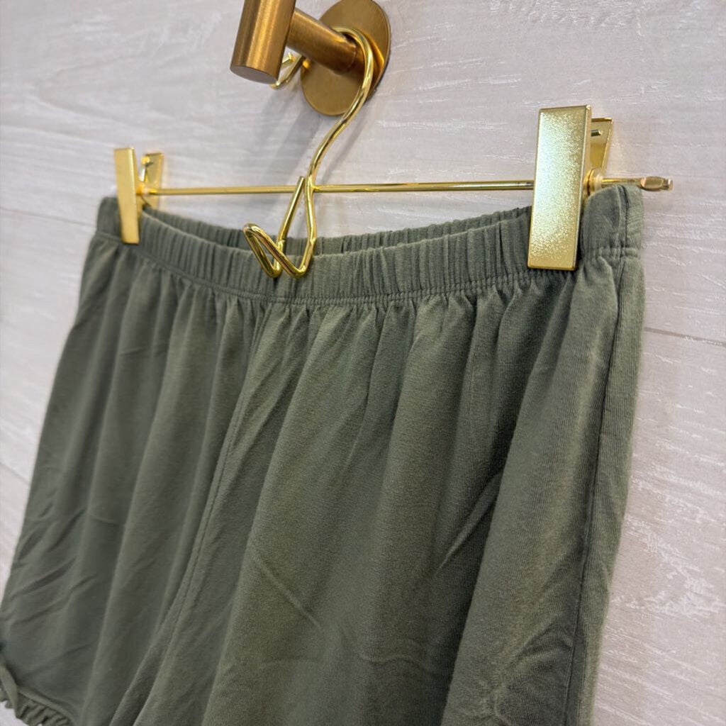 Aerie Green Ruffle Shorts Lounge Extra Extra Small