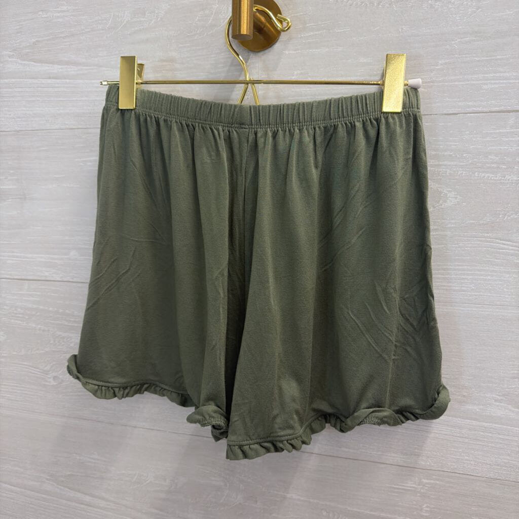 Aerie Green Ruffle Shorts Lounge Extra Extra Small