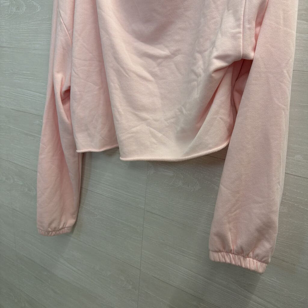 Edikted Light Pink Cropped Top Large Long Sleeve