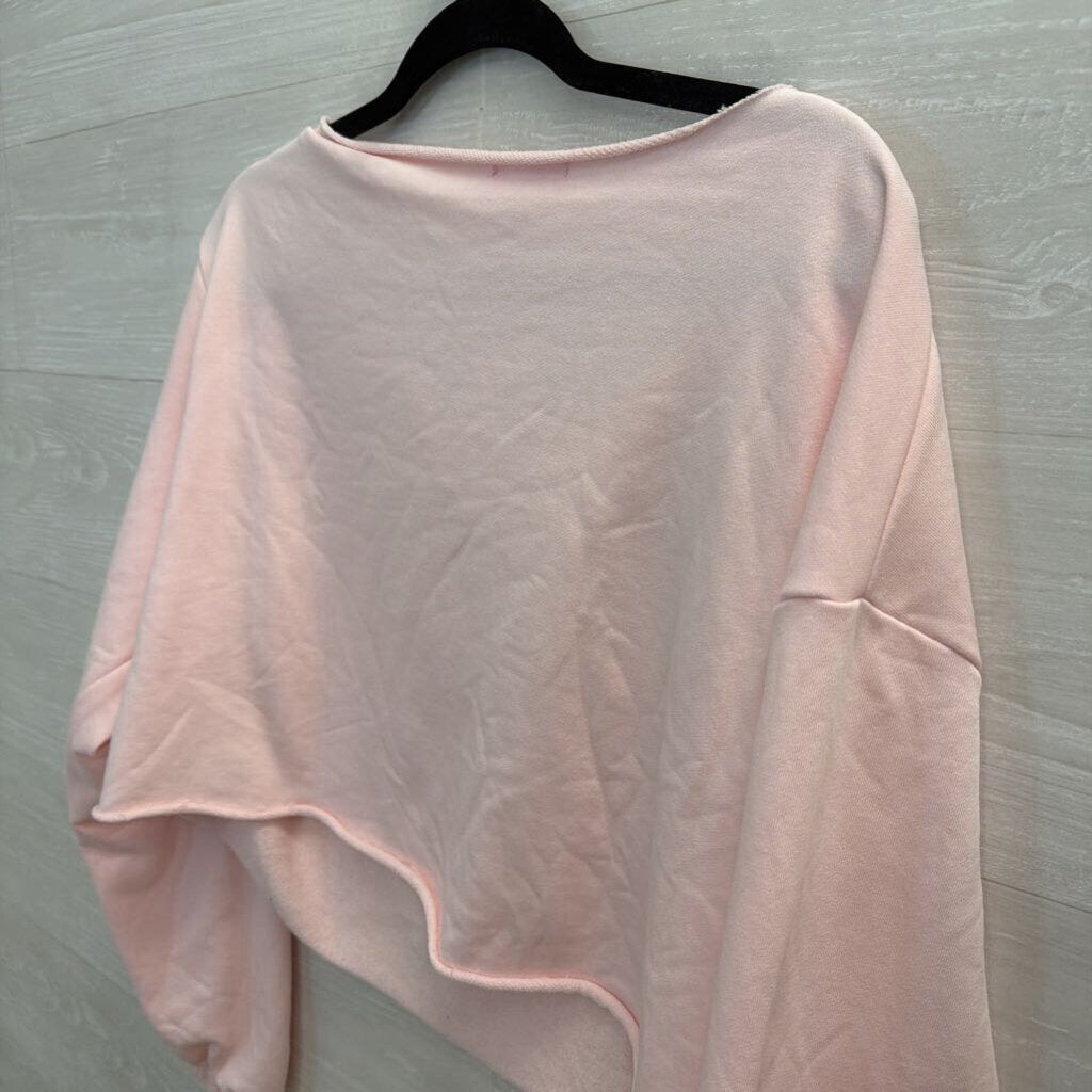 Edikted Light Pink Cropped Top Large Long Sleeve