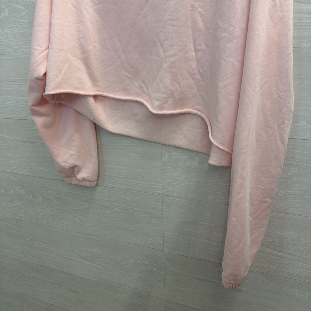 Edikted Light Pink Cropped Top Large Long Sleeve