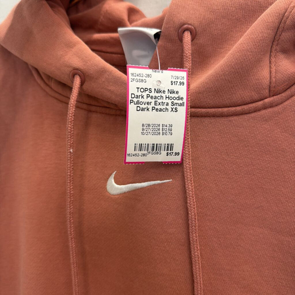 Nike Dark Peach Hoodie Pullover Extra Small
