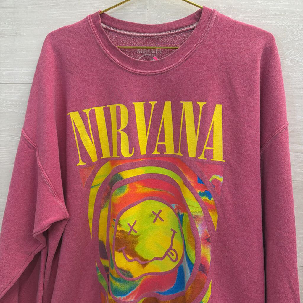 Nirvana Hot Pink Crew Neck Sweatshirt S/M