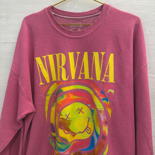 Nirvana Hot Pink Crew Neck Sweatshirt S/M