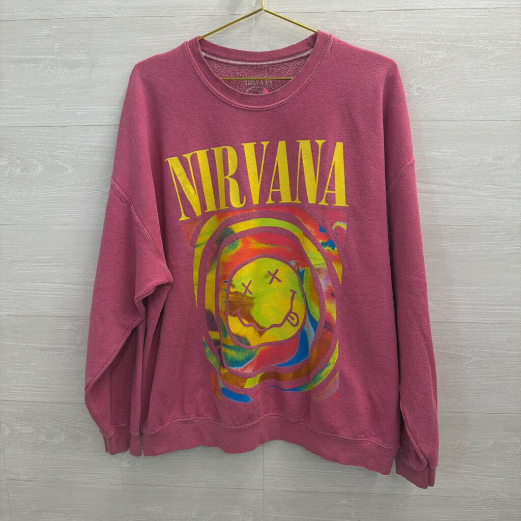 Nirvana Hot Pink Crew Neck Sweatshirt S/M