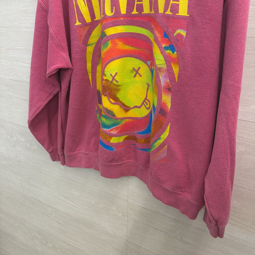 Nirvana Hot Pink Crew Neck Sweatshirt S/M
