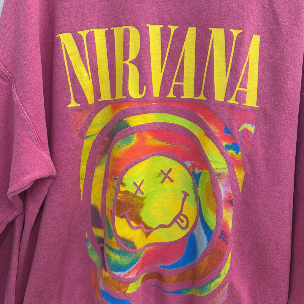 Nirvana Hot Pink Crew Neck Sweatshirt S/M