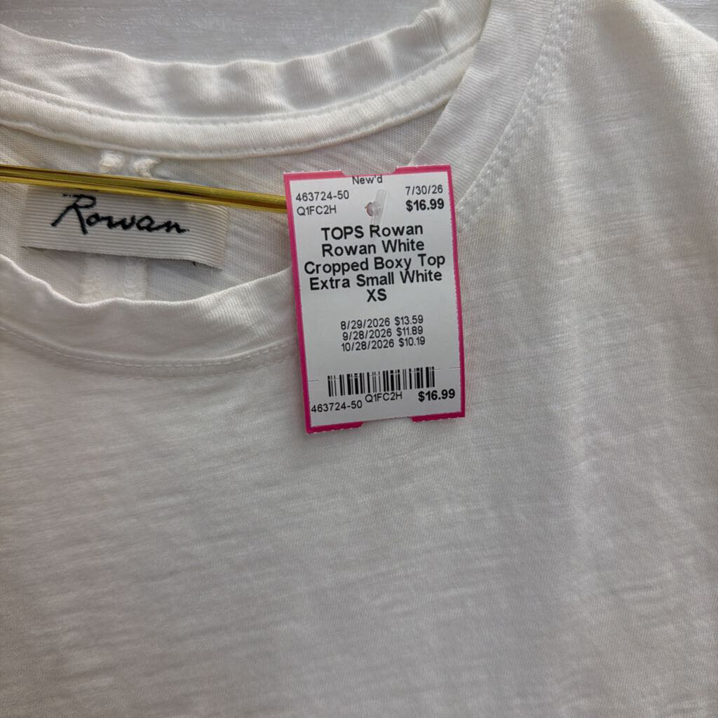 Rowan White Cropped Boxy Top Extra Small