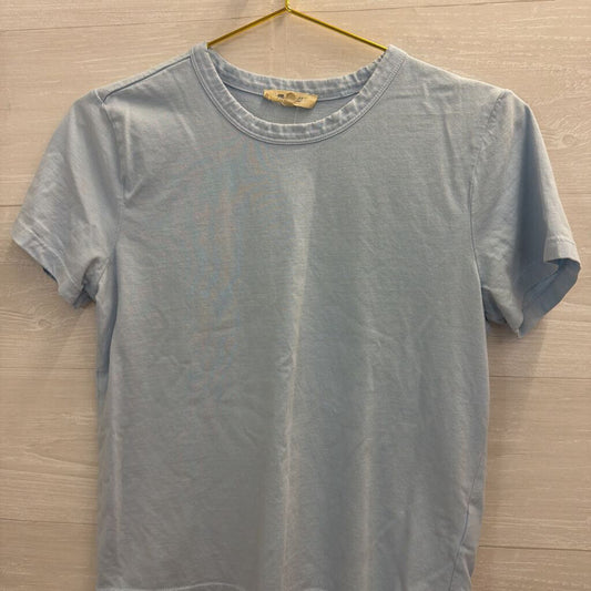 Madewell Blue Cropped Short Sleeve Top Extra Small