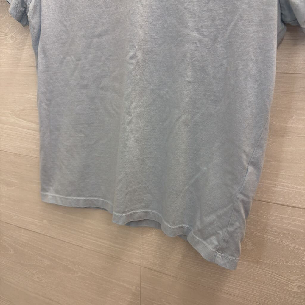 Madewell Blue Cropped Short Sleeve Top Extra Small