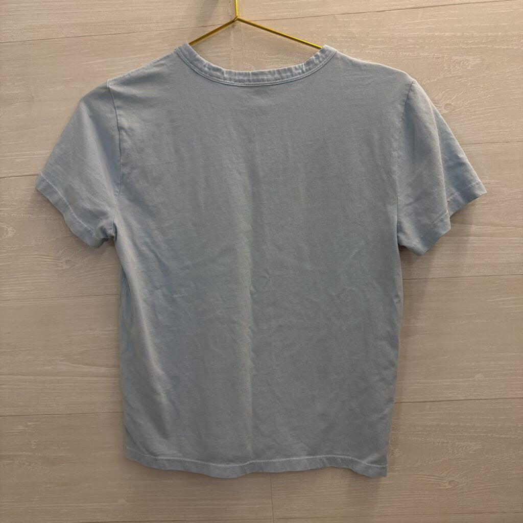 Madewell Blue Cropped Short Sleeve Top Extra Small
