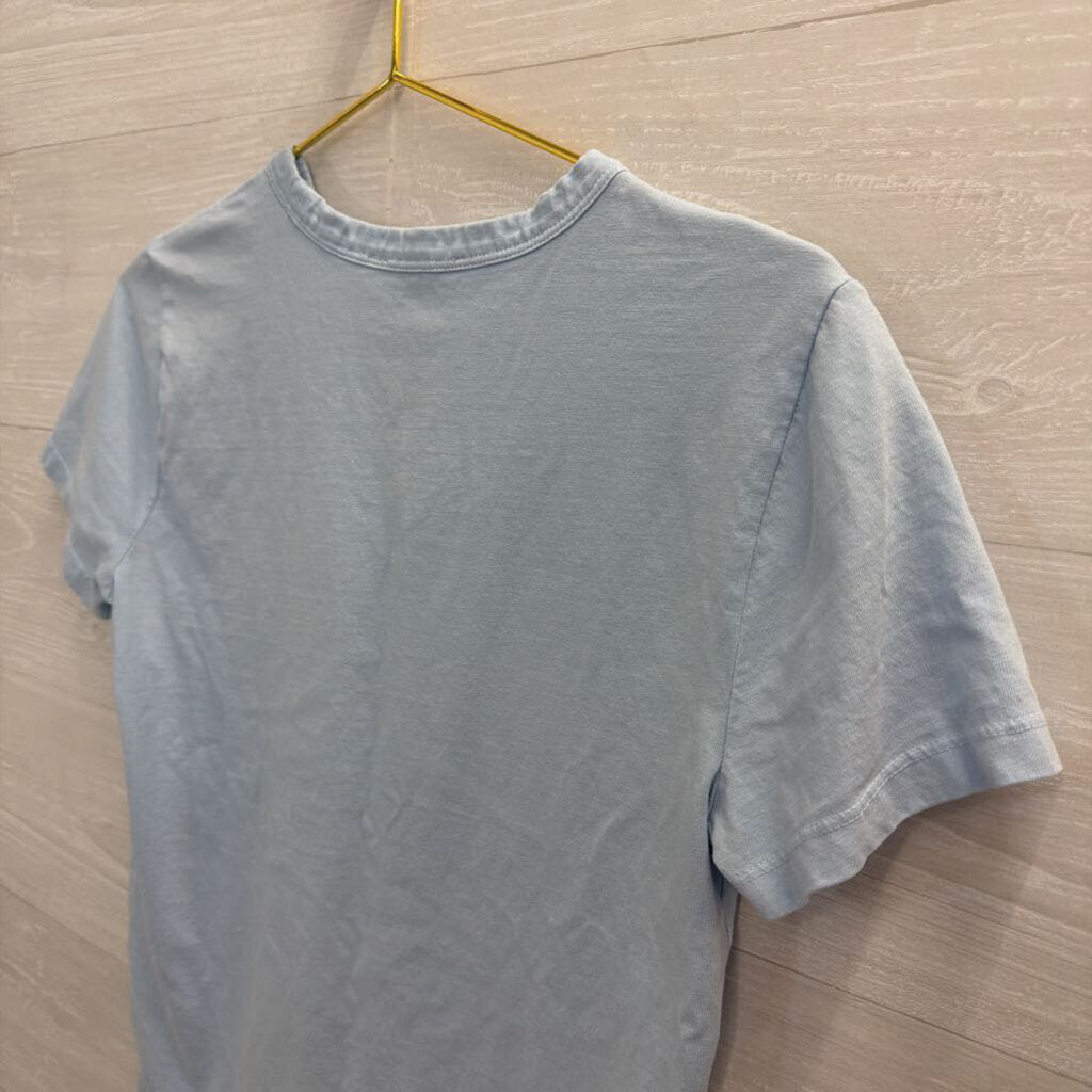 Madewell Blue Cropped Short Sleeve Top Extra Small