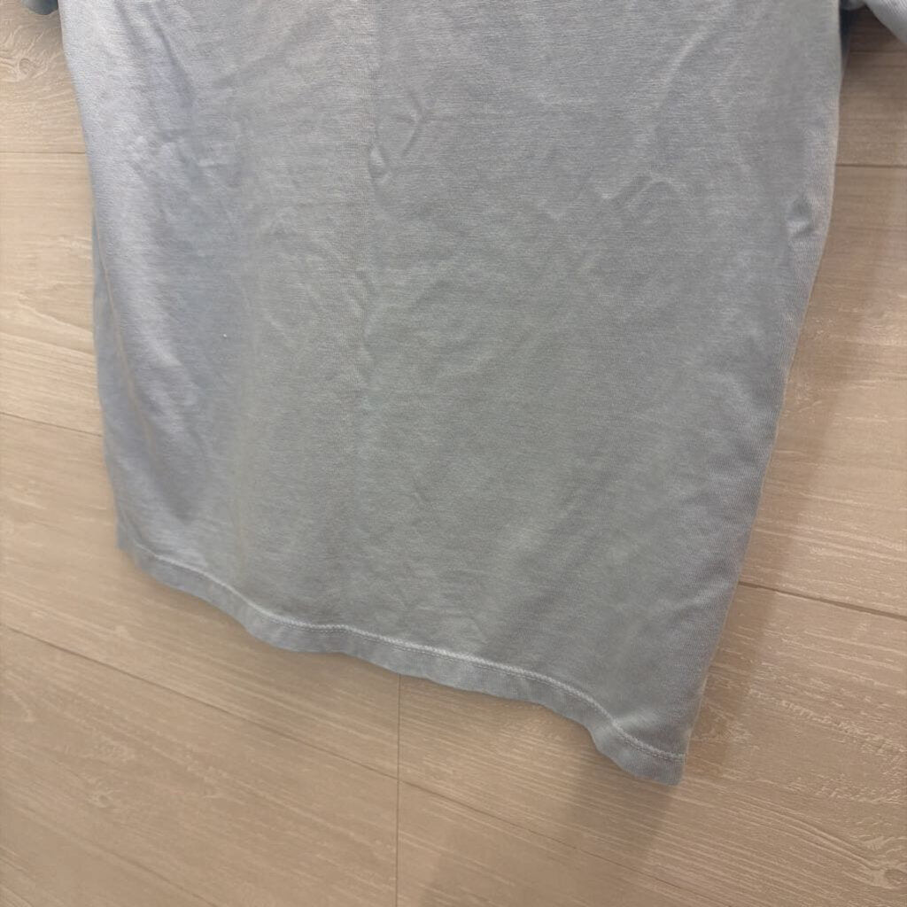 Madewell Blue Cropped Short Sleeve Top Extra Small