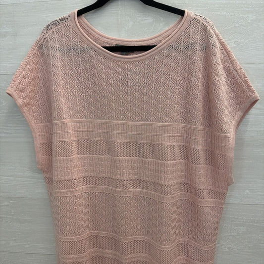 Style and Co Pink Knit Short Sleeve Top Extra Large