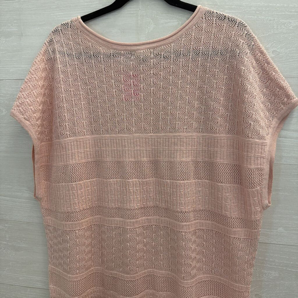 Style and Co Pink Knit Short Sleeve Top Extra Large