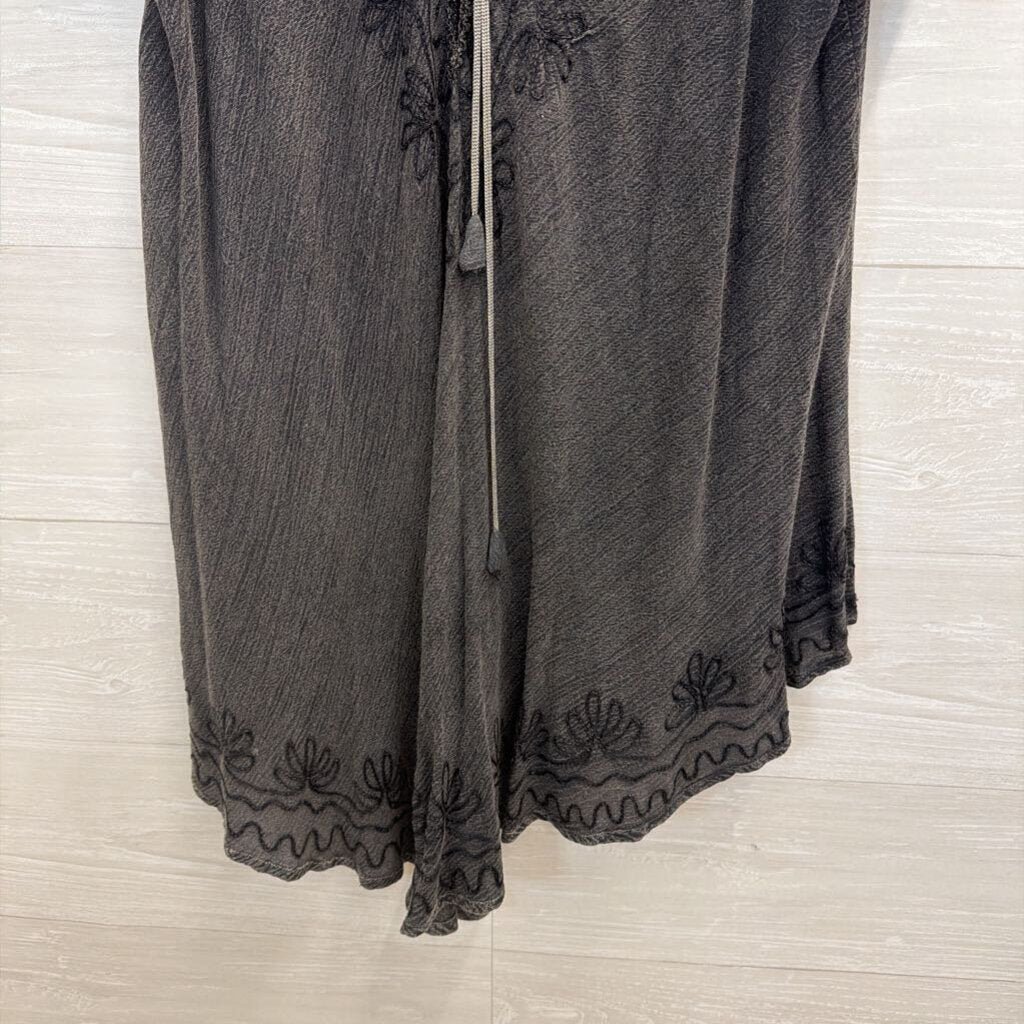 Lapogee Grey Embroidered Short Sleeve Top 1X