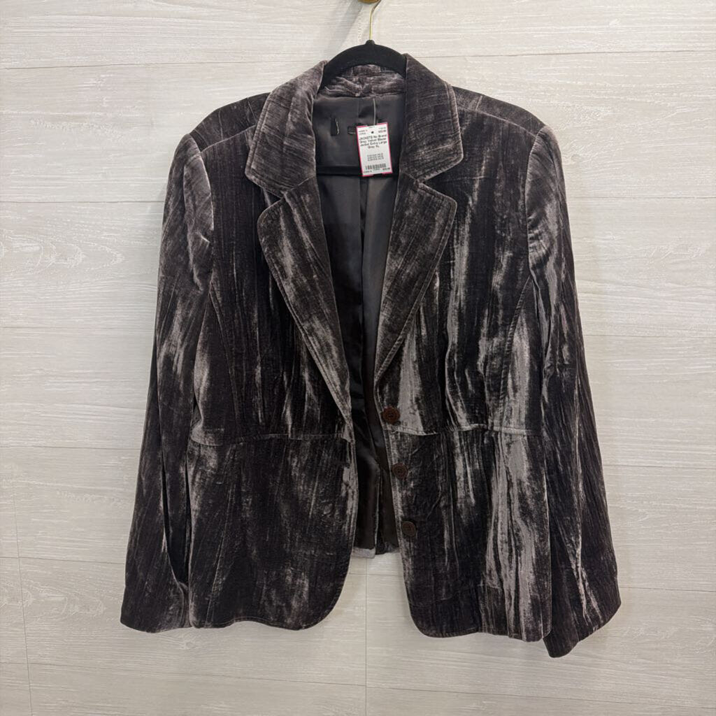 Grey Velvet Blazer Jacket Extra Large
