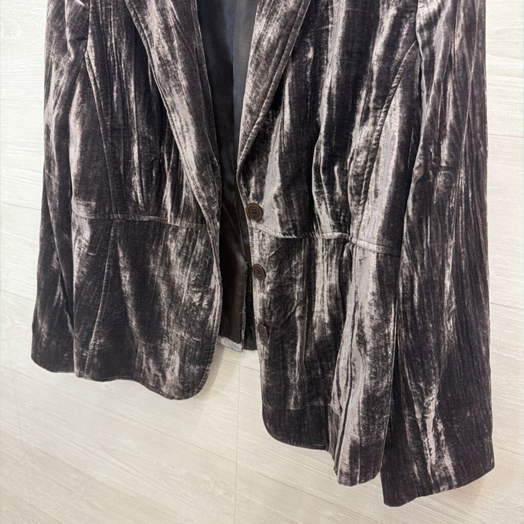 Grey Velvet Blazer Jacket Extra Large