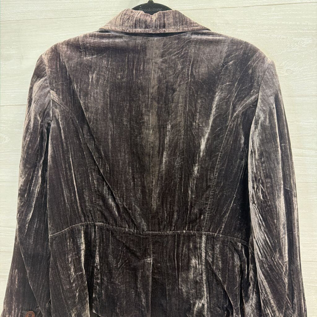 Grey Velvet Blazer Jacket Extra Large