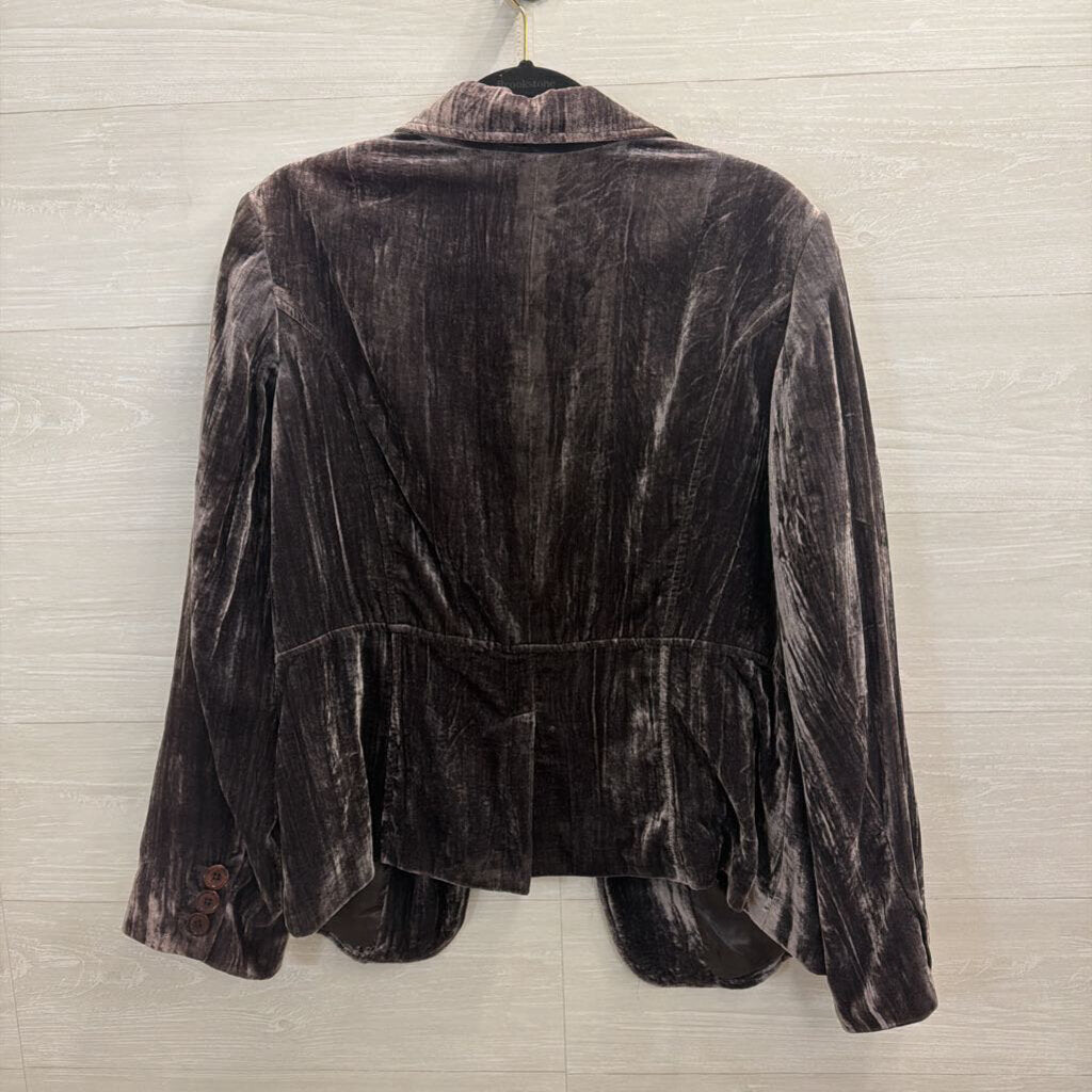 Grey Velvet Blazer Jacket Extra Large