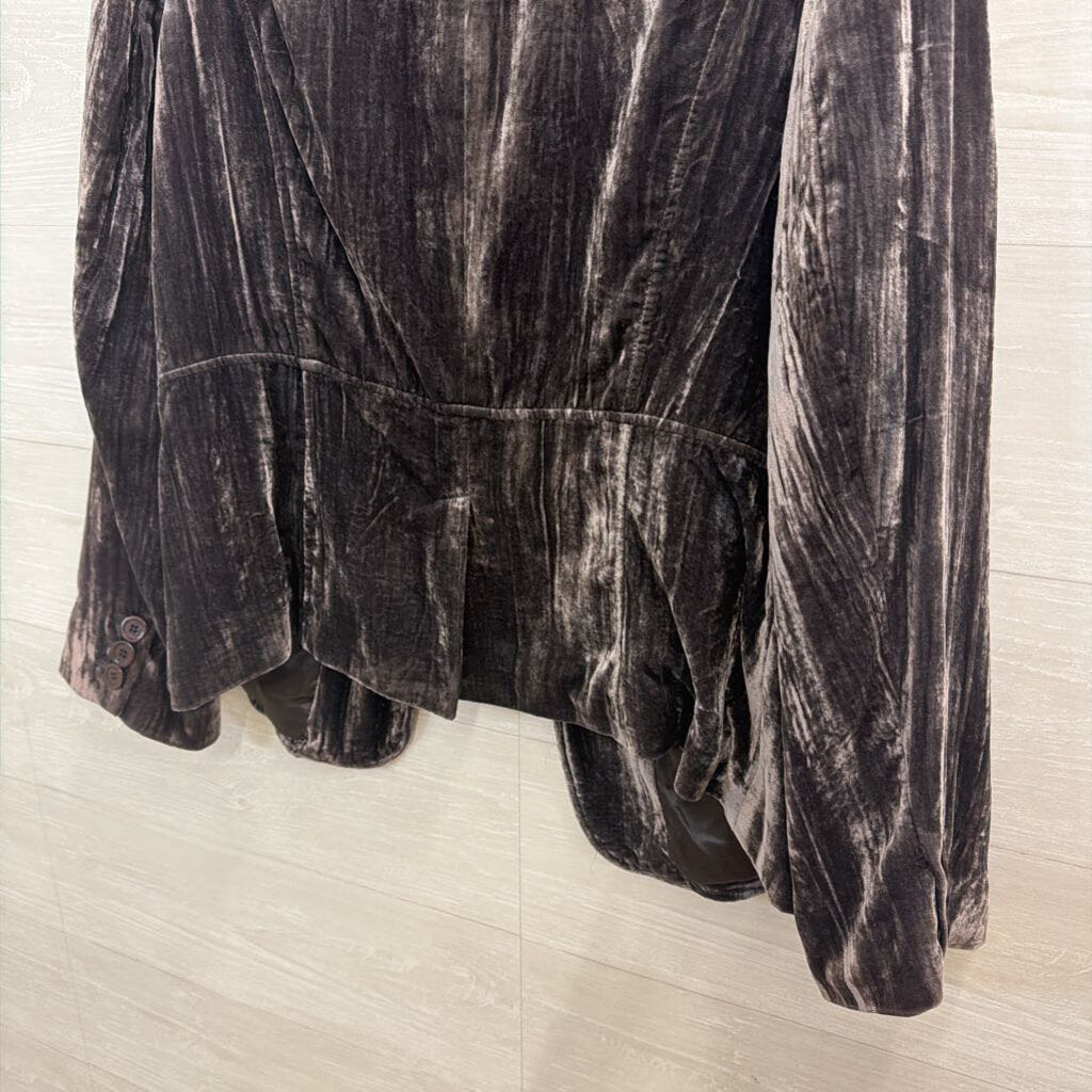 Grey Velvet Blazer Jacket Extra Large