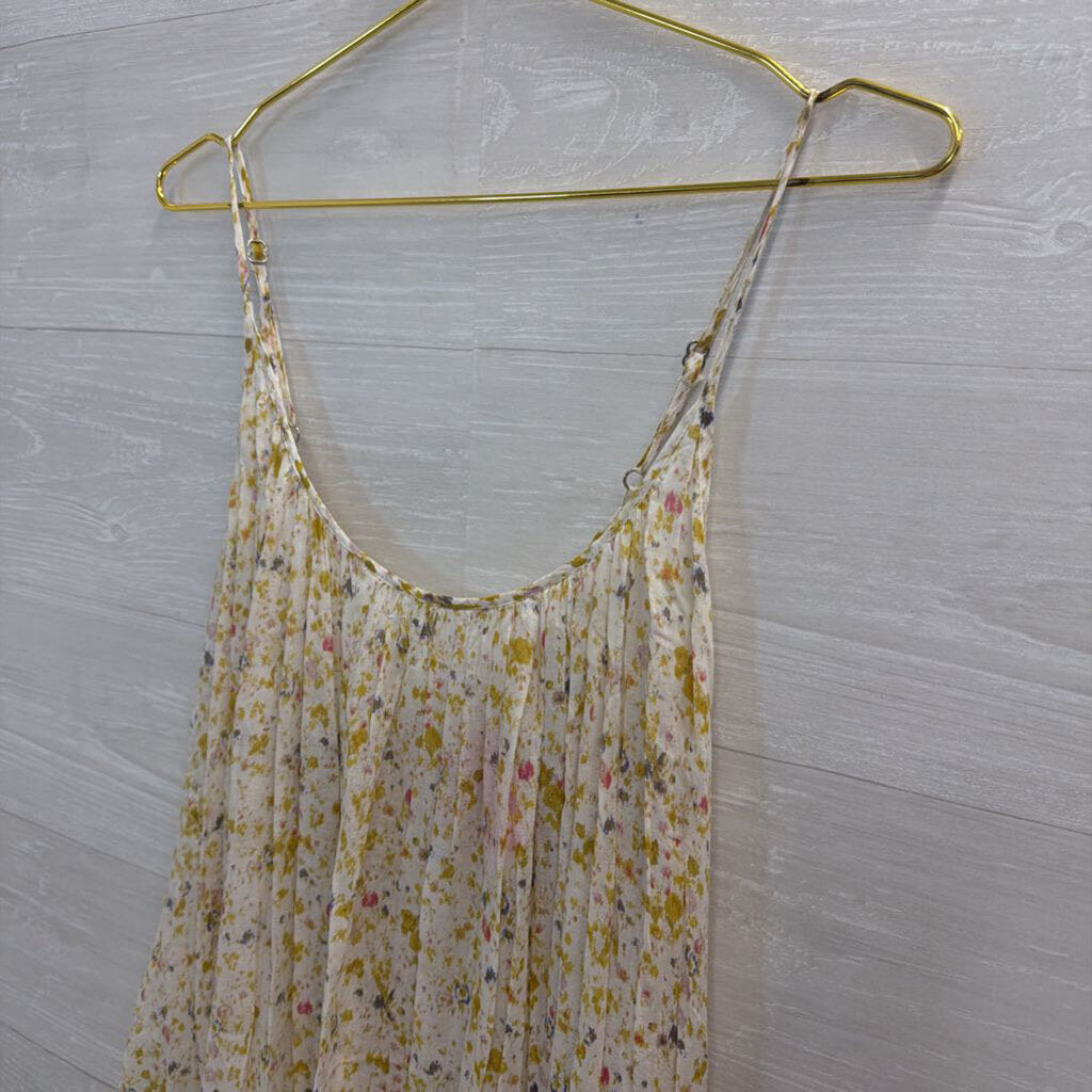 J Crew Beachwear White/ Multi Print Midi Dress Small