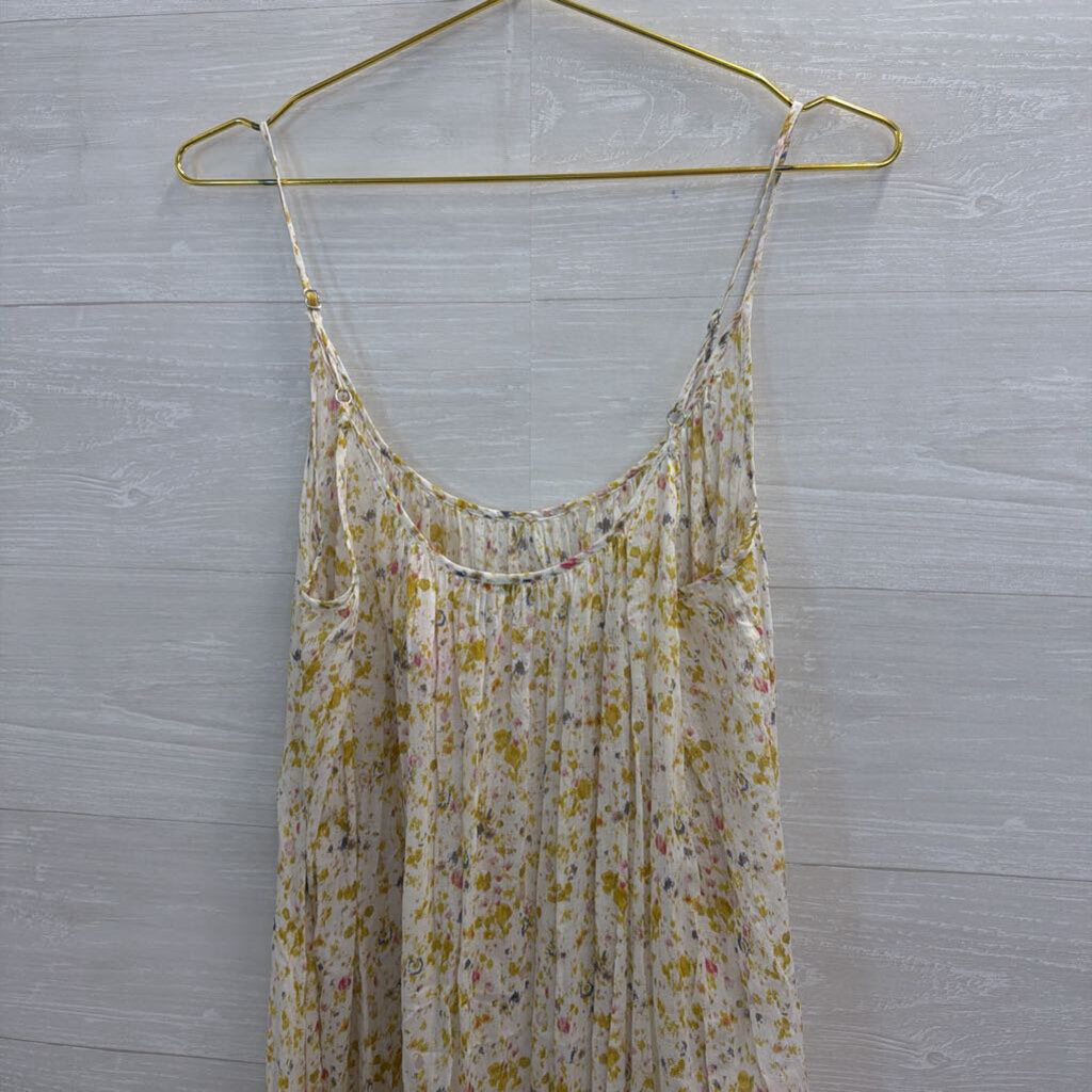 J Crew Beachwear White/ Multi Print Midi Dress Small