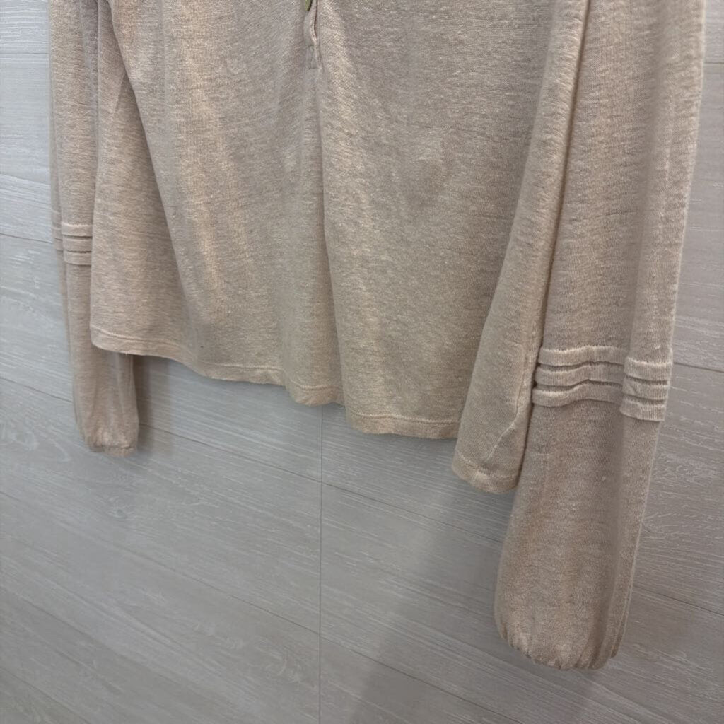 Calypso St Barth Beige Long Sleeve Top Small