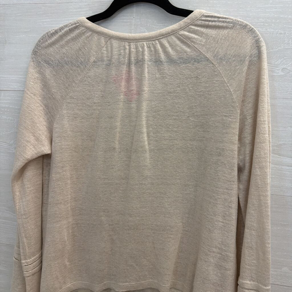 Calypso St Barth Beige Long Sleeve Top Small