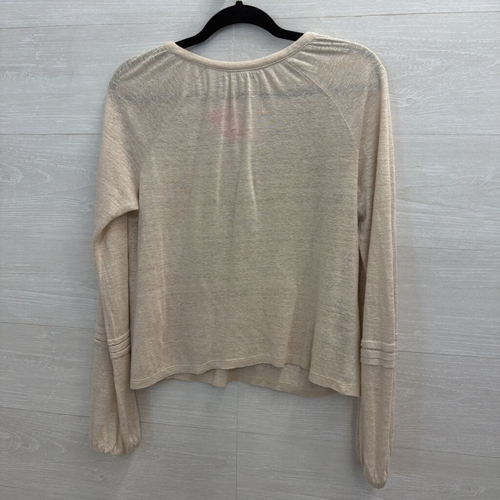 Calypso St Barth Beige Long Sleeve Top Small
