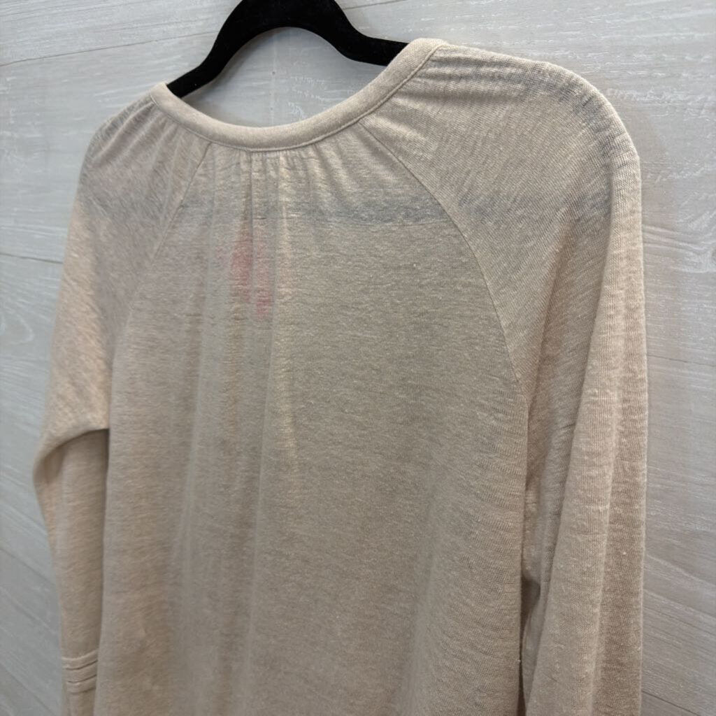 Calypso St Barth Beige Long Sleeve Top Small