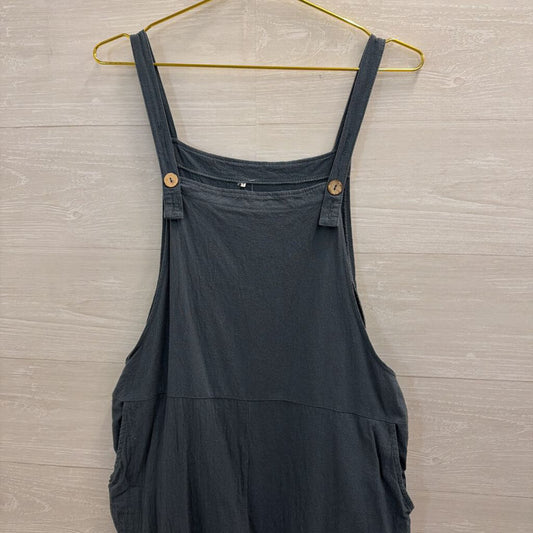 Blue Wide Leg Overall Jumpsuit Medium