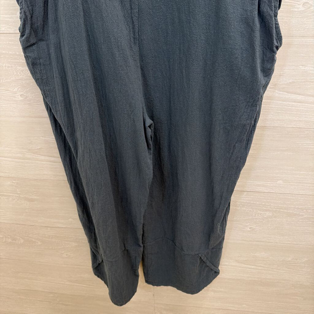 Blue Wide Leg Overall Jumpsuit Medium