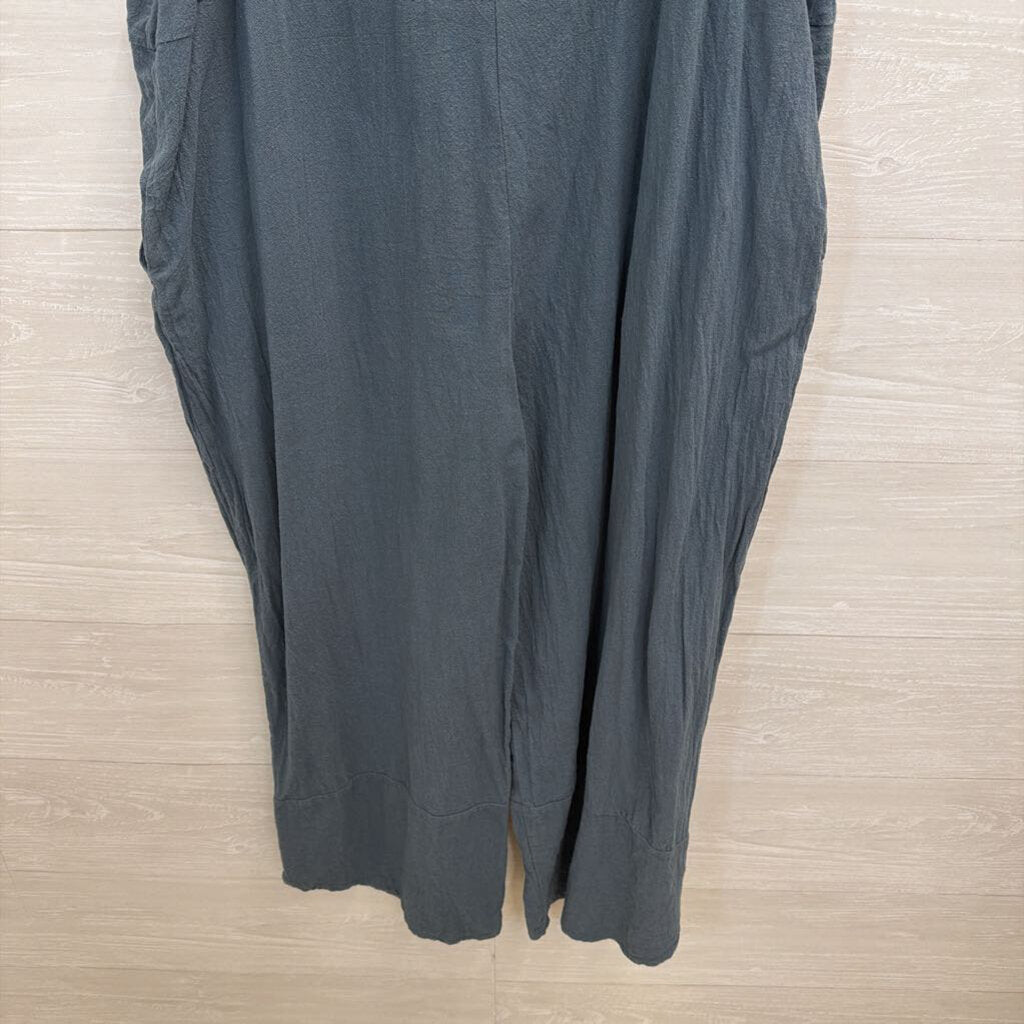 Blue Wide Leg Overall Jumpsuit Medium