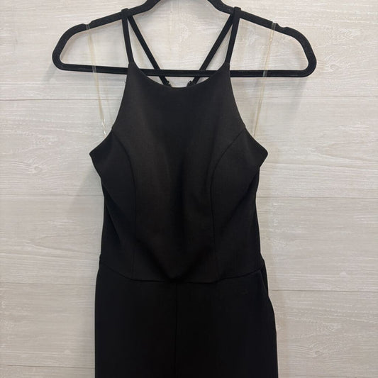 Speechless Black Sleeveless Lace Back Jumpsuit Medium