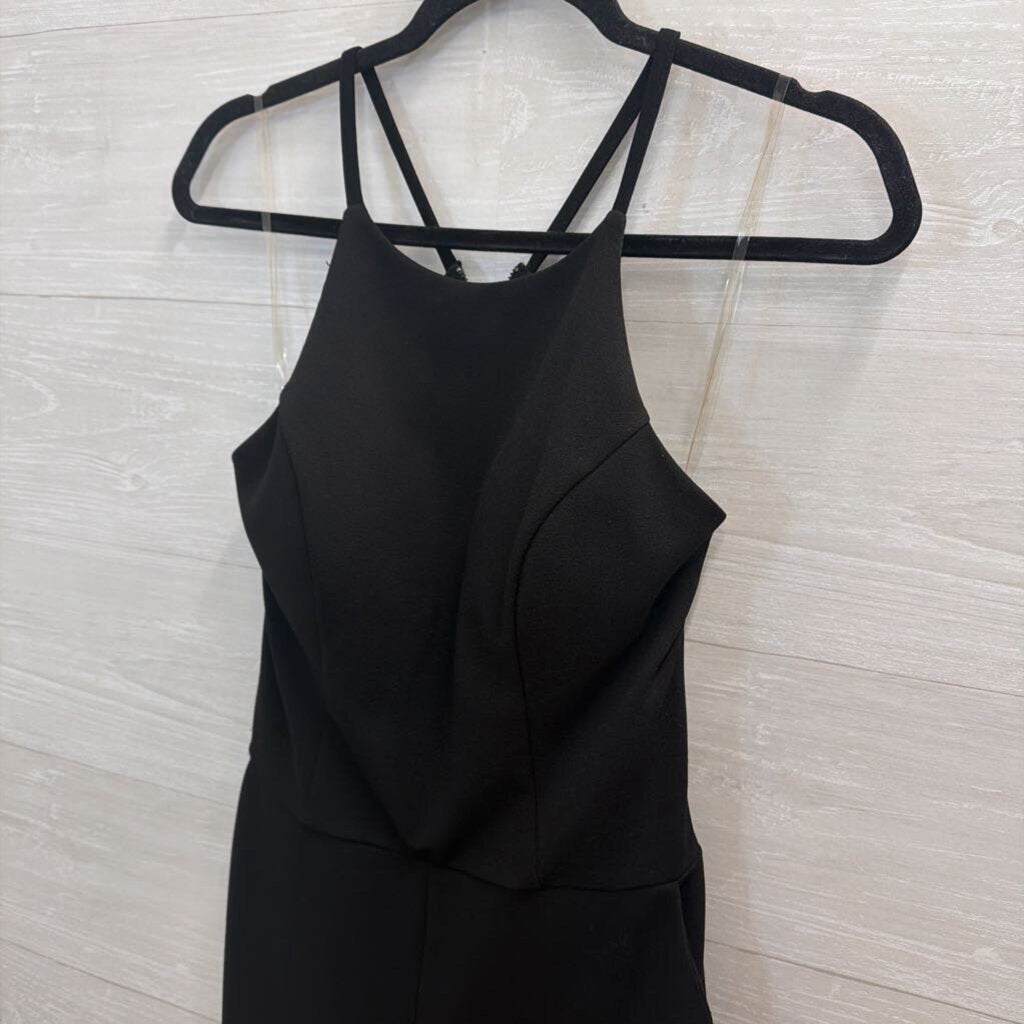 Speechless Black Sleeveless Lace Back Jumpsuit Medium