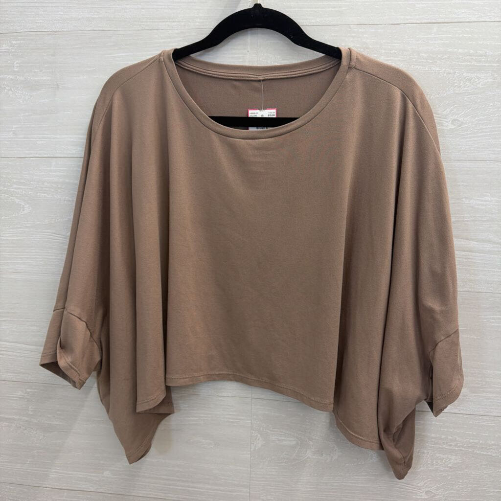 Brown Cropped Boxy Top Small