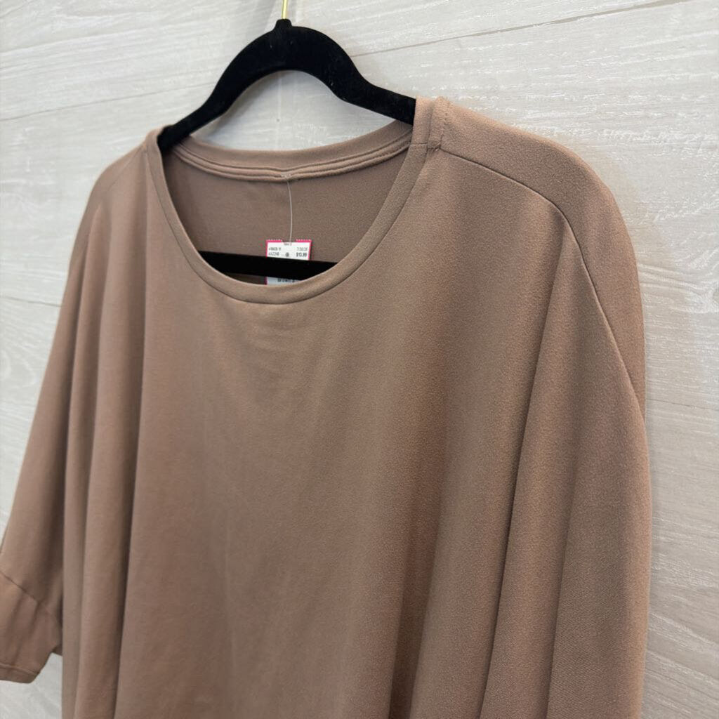Brown Cropped Boxy Top Small