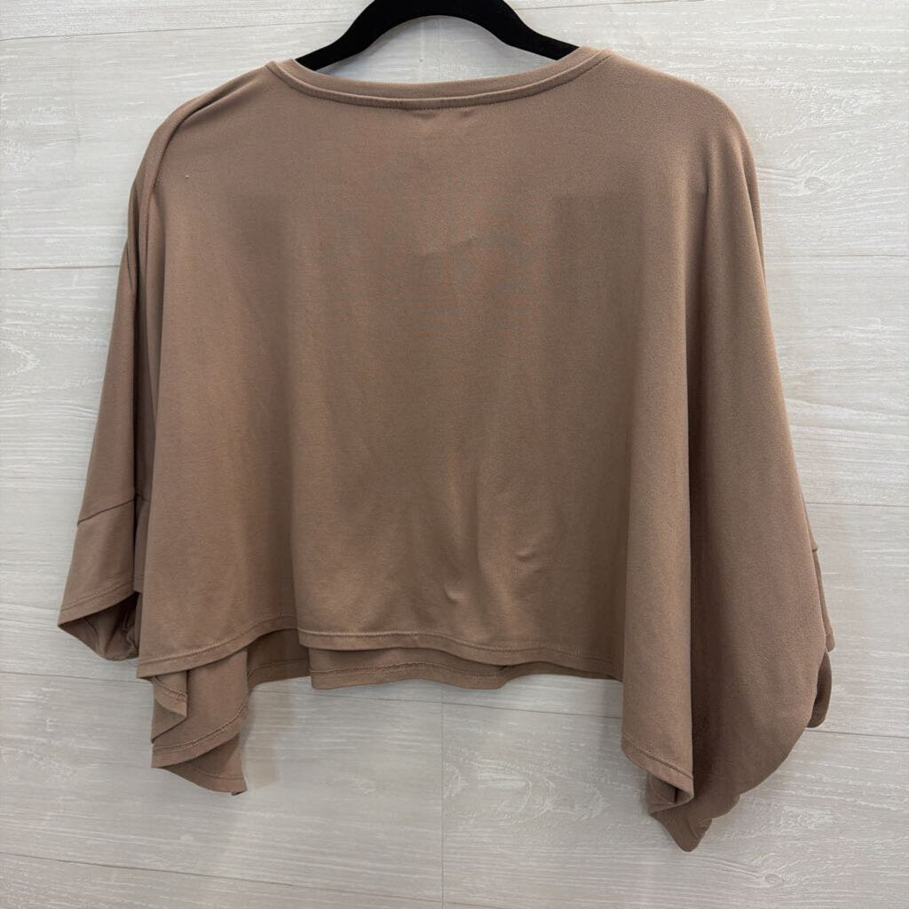 Brown Cropped Boxy Top Small