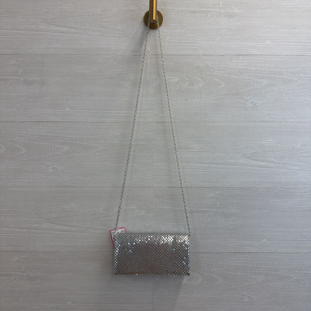 Gunne Sax Silver Mesh Clutch Purse