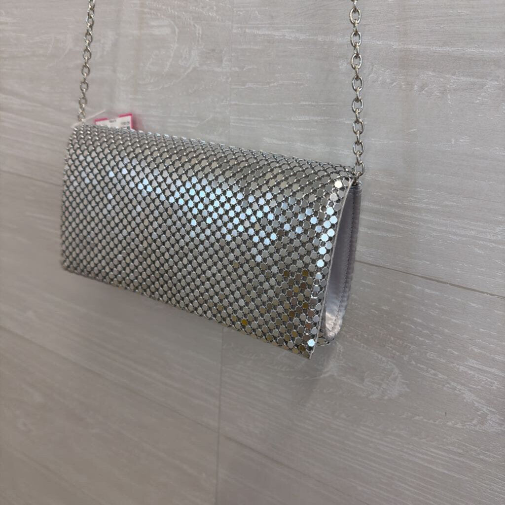 Gunne Sax Silver Mesh Clutch Purse