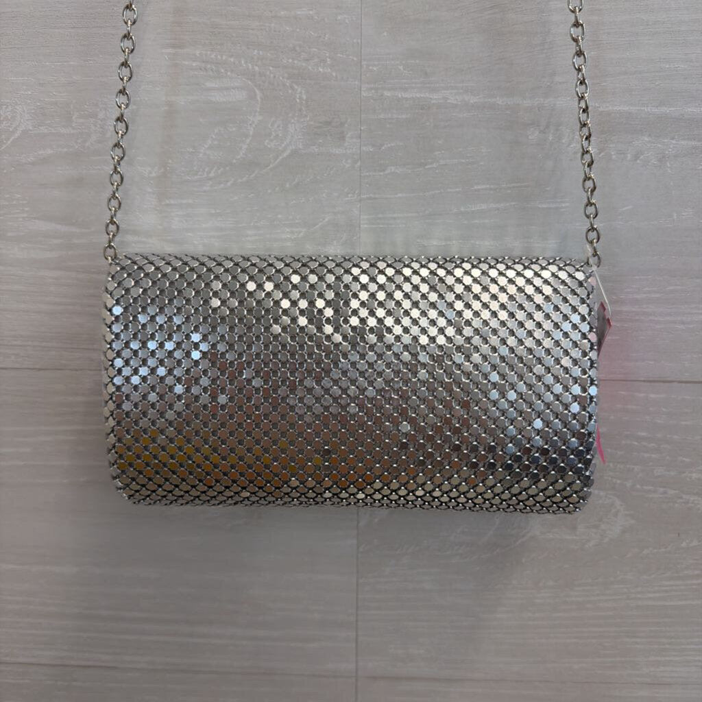 Gunne Sax Silver Mesh Clutch Purse