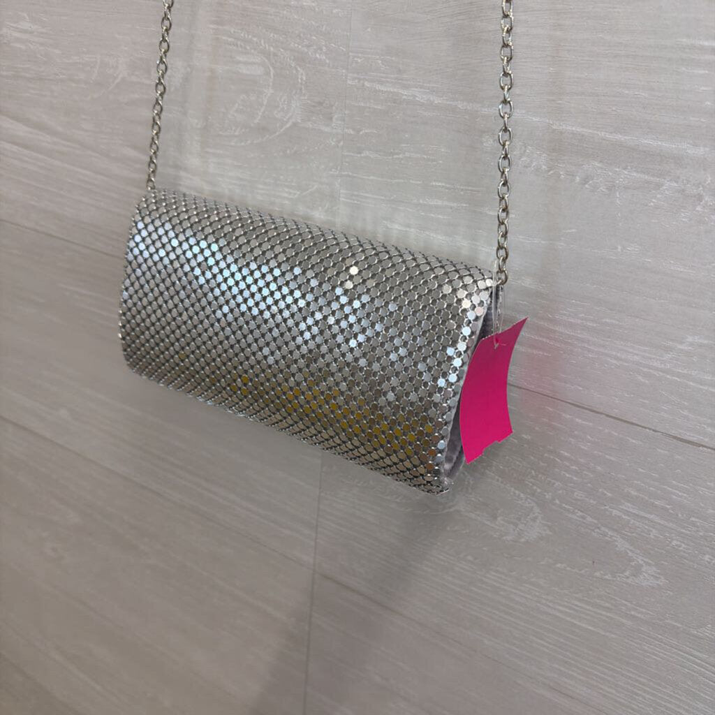 Gunne Sax Silver Mesh Clutch Purse