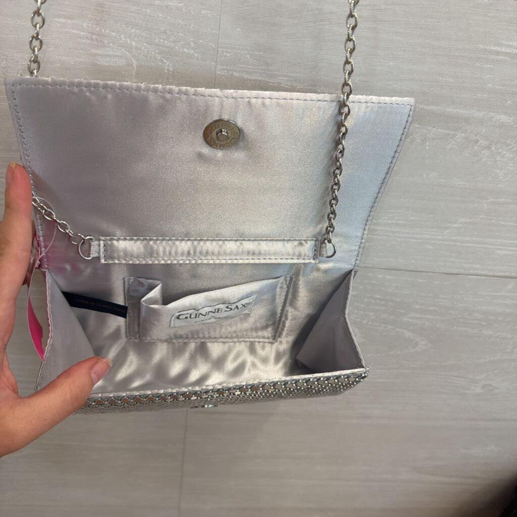 Gunne Sax Silver Mesh Clutch Purse
