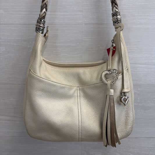 Brighton Cream Leather Barbados Hobo Purse