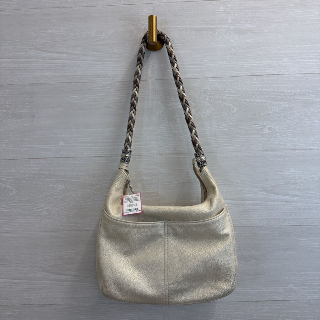 Brighton Cream Leather Barbados Hobo Purse