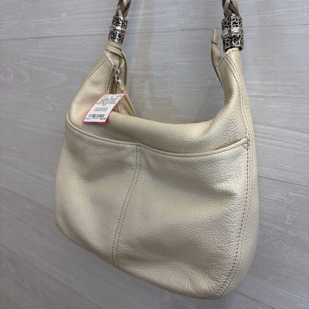 Brighton Cream Leather Barbados Hobo Purse