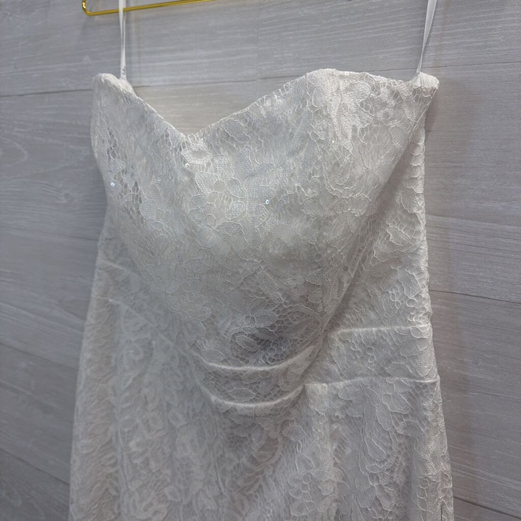 Lulus White Lace Strapless Jumpsuit Extra Large