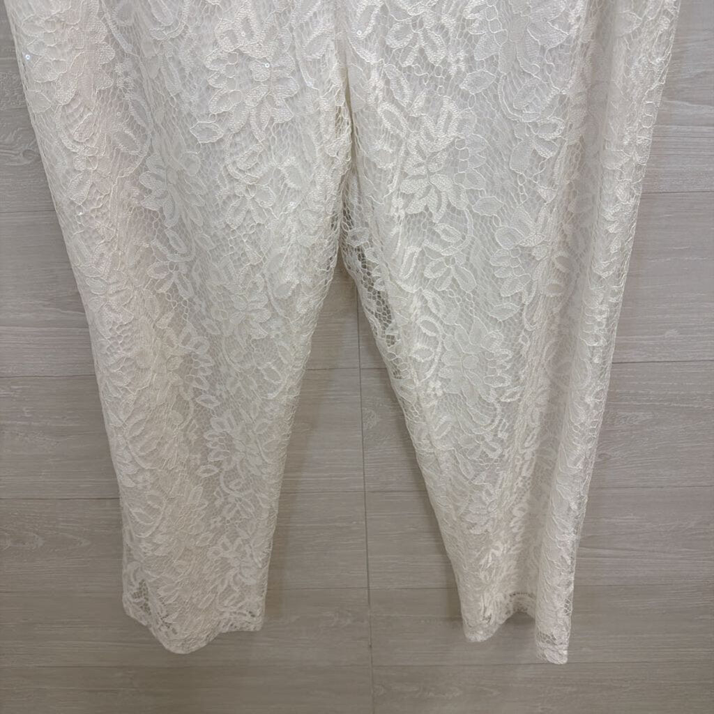 Lulus White Lace Strapless Jumpsuit Extra Large