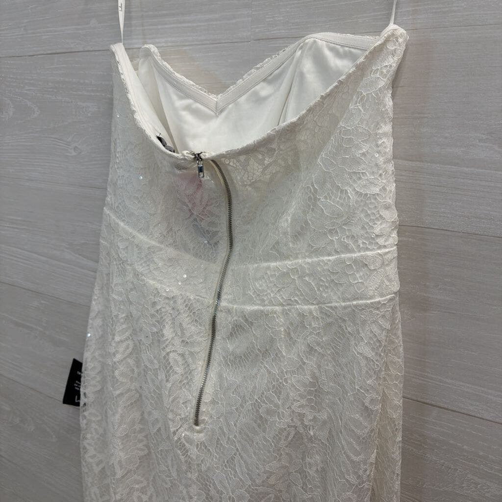 Lulus White Lace Strapless Jumpsuit Extra Large